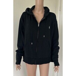 Polo Ralph Lauren Full Zip Hoodie Black Logo Women’s Sweatshirt Size XL
